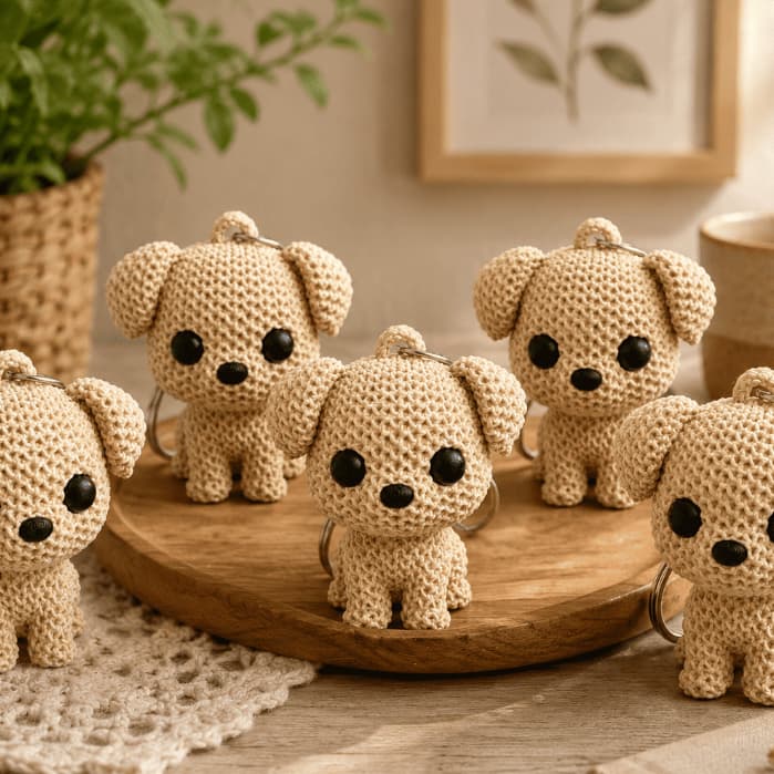 Chaveiro Mini Cachorro Fofo Impressão 3D Presente Criativo Mochila Bolsa e Chaves Miniatura Colecionável Decorativo