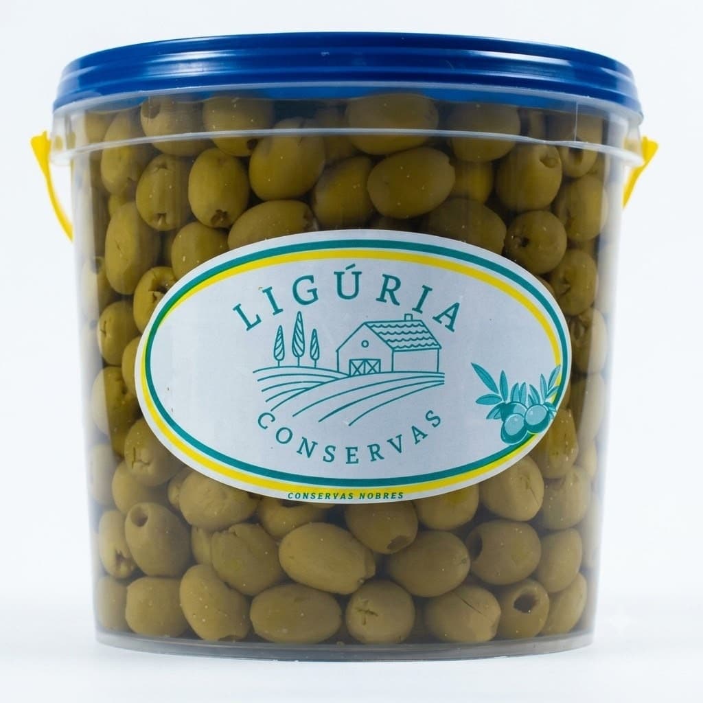 Azeitona Verde Sem Caroço Ligúria Premium Conserva Selecionada Ideal para Pizzas Saladas Petiscos e Receitas