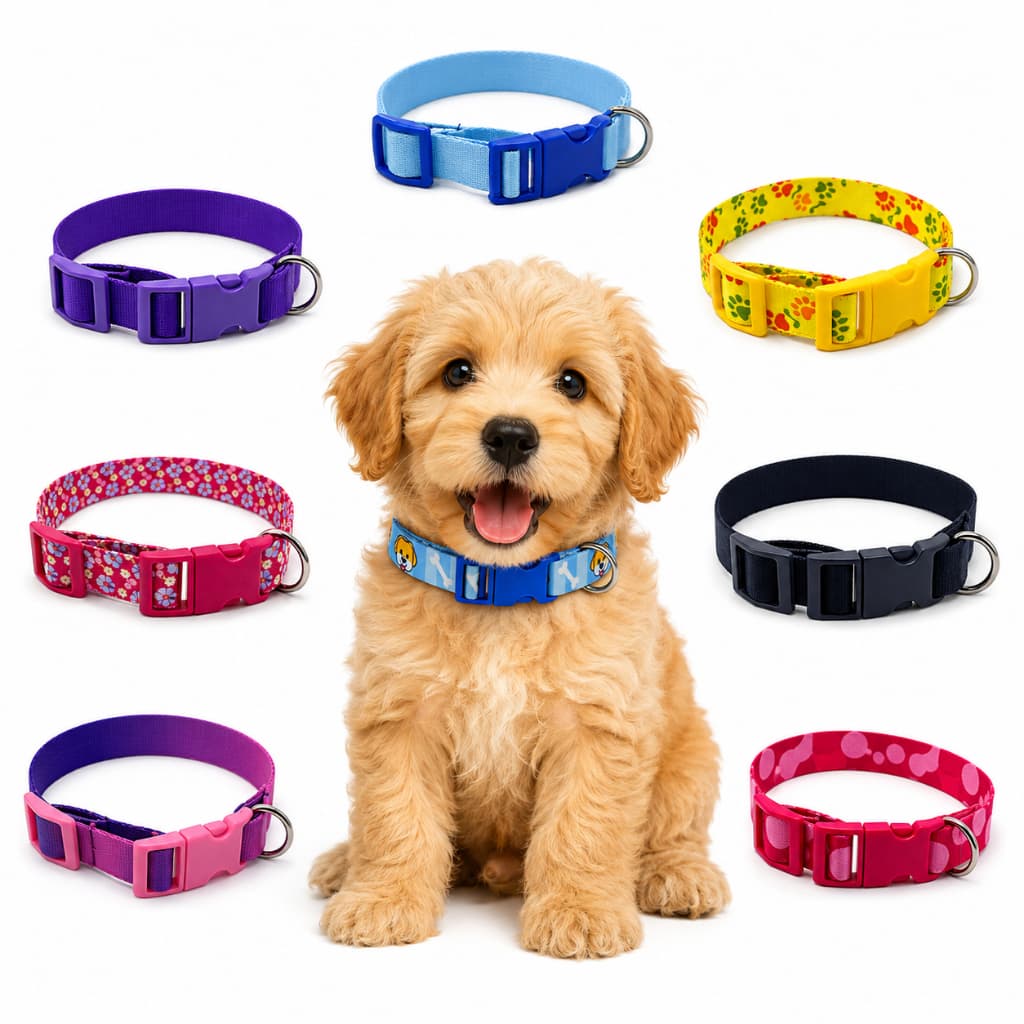 Coleira Para Cachorro Regulável Várias Cores Premium Pet Luxo Passeios Cães - Plinpet