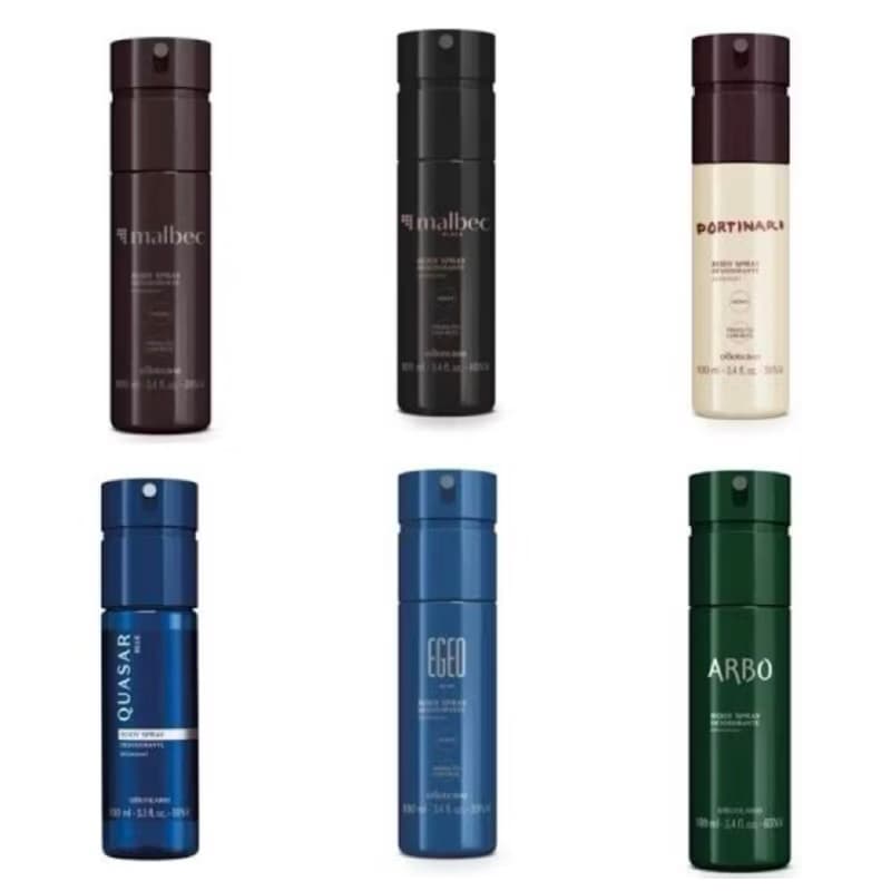 Body Spray Masculino 100ml, Diversas Fragrâncias