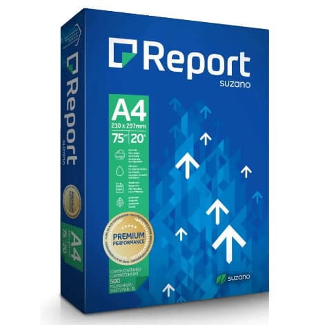 Papel Sulfite Report A4 75g 500 Folhas Branco Premium Impressora e Escritório
