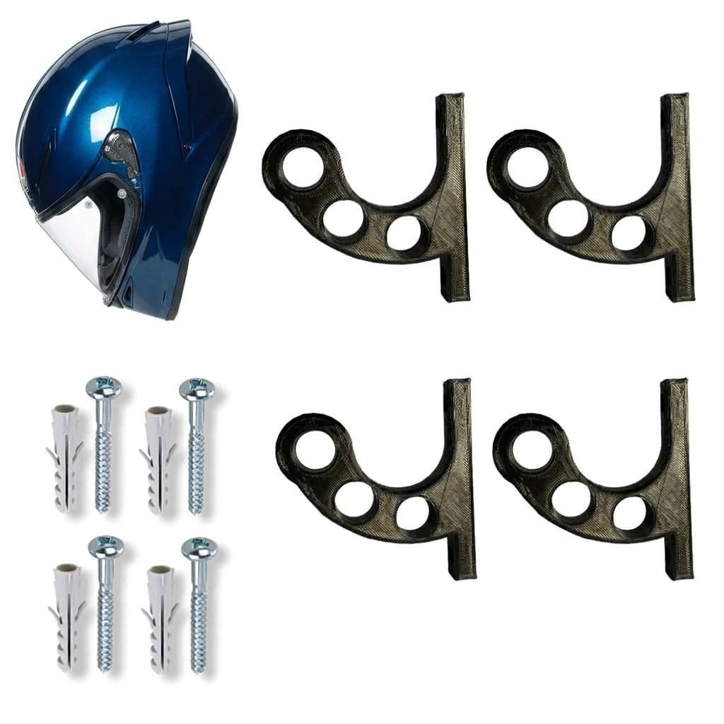Kit com 4 Unidades Organizador de Parede para Capacete e Jaqueta e chaves da Moto