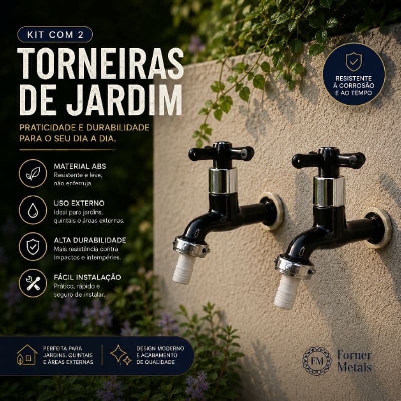 Kit 02 Torneiras Jardim e Lavanderia 1030 com Bico De 1/2 C31