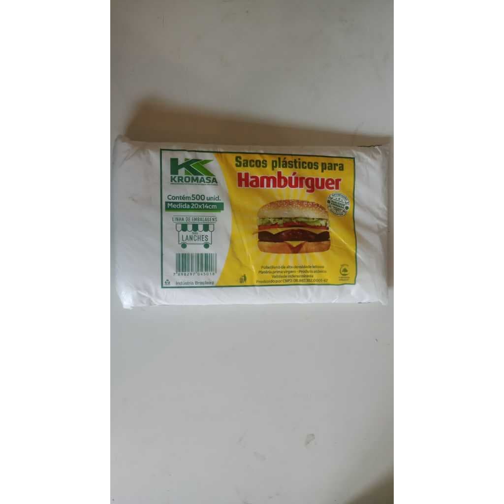 SACO  DE PLASTICO PARA LANCHE  TAMANHO 20 X 14