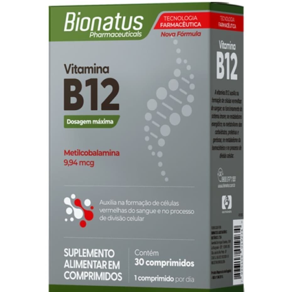 Vitamina B12 Bionatus Metilcobalamina Com 30 Comprimidos