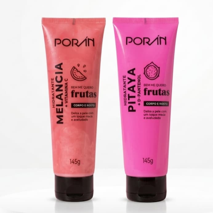 Kit 2 Hidratante Frutas Melancia + Pitaya  Porán Hidratação Profunda e Toque Aveludado