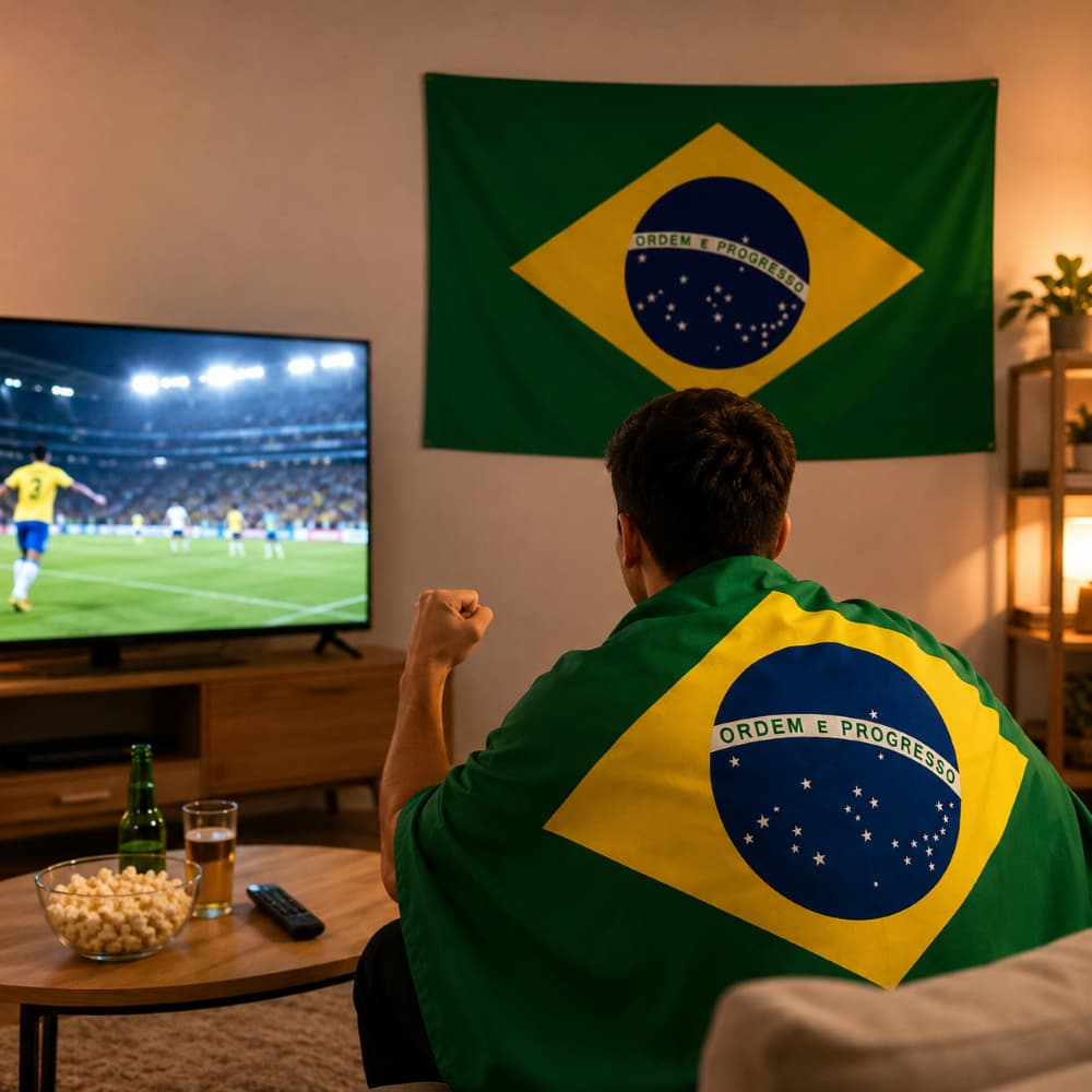 Bandeira do Brasil Grande Torcida Copa do Mundo Futebol Decoração Carro 1 Metro x 74 cm
