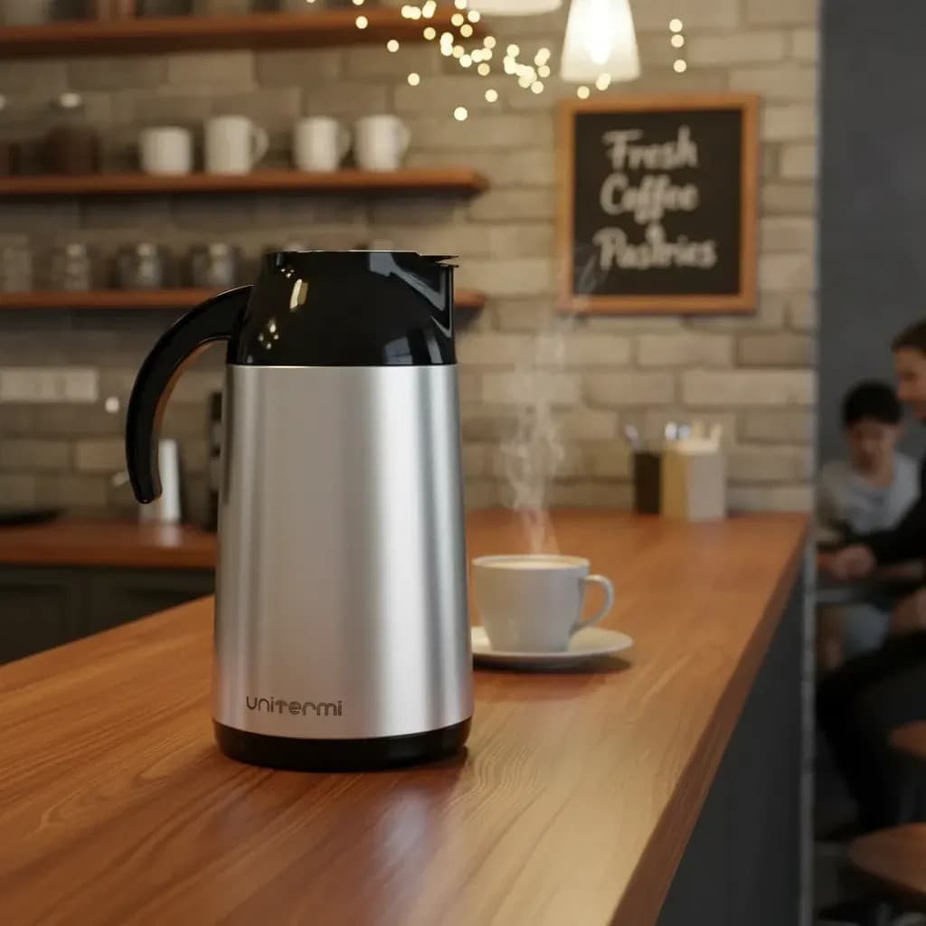 Garrafa Térmica Unitermi Berlim 1Litro ou 600ml em Aço Inox Para Café e Chá
