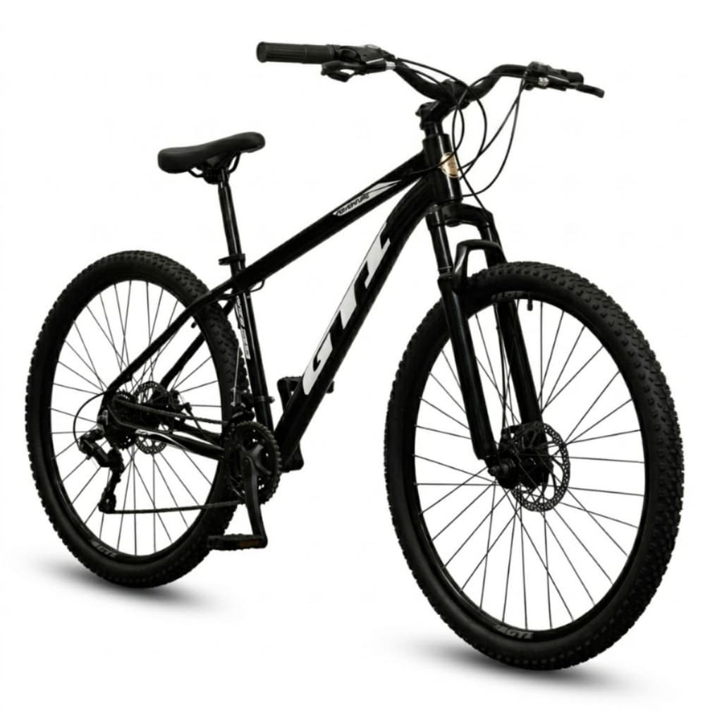 Bicicleta Aro 29 Modelo GTI Roma 21V Rapid Fire Alum / Freio Disco Suspensão MTB Cabeamento Interno