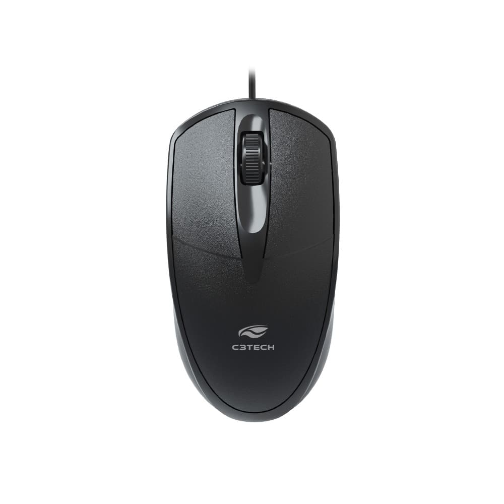 Mouse Com Fio USB - Durável, Ambidestro e Ergonômico - Ideal para Estudo e Trabalho - C3Tech MS-31BK