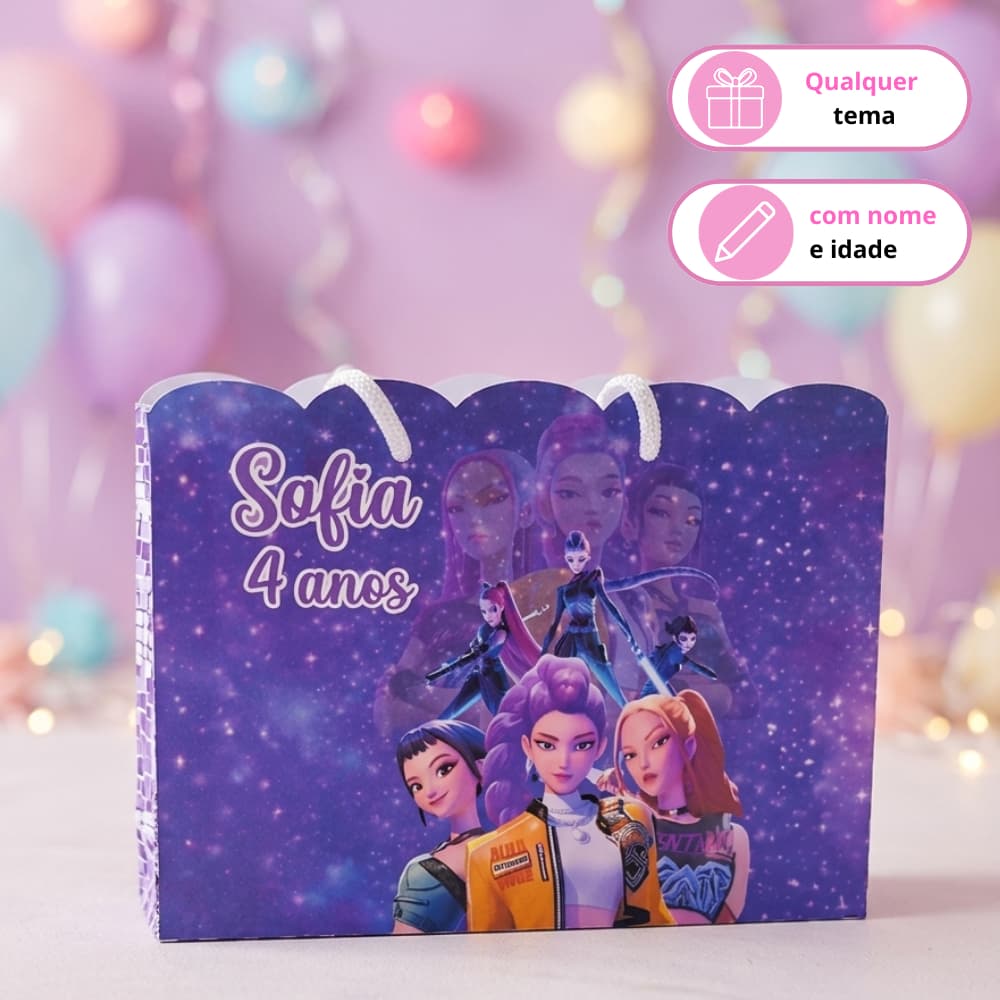 Kit Pegue e Monte com Nome Sacola Personalizada Lembrancinhas Aniversário Infantil