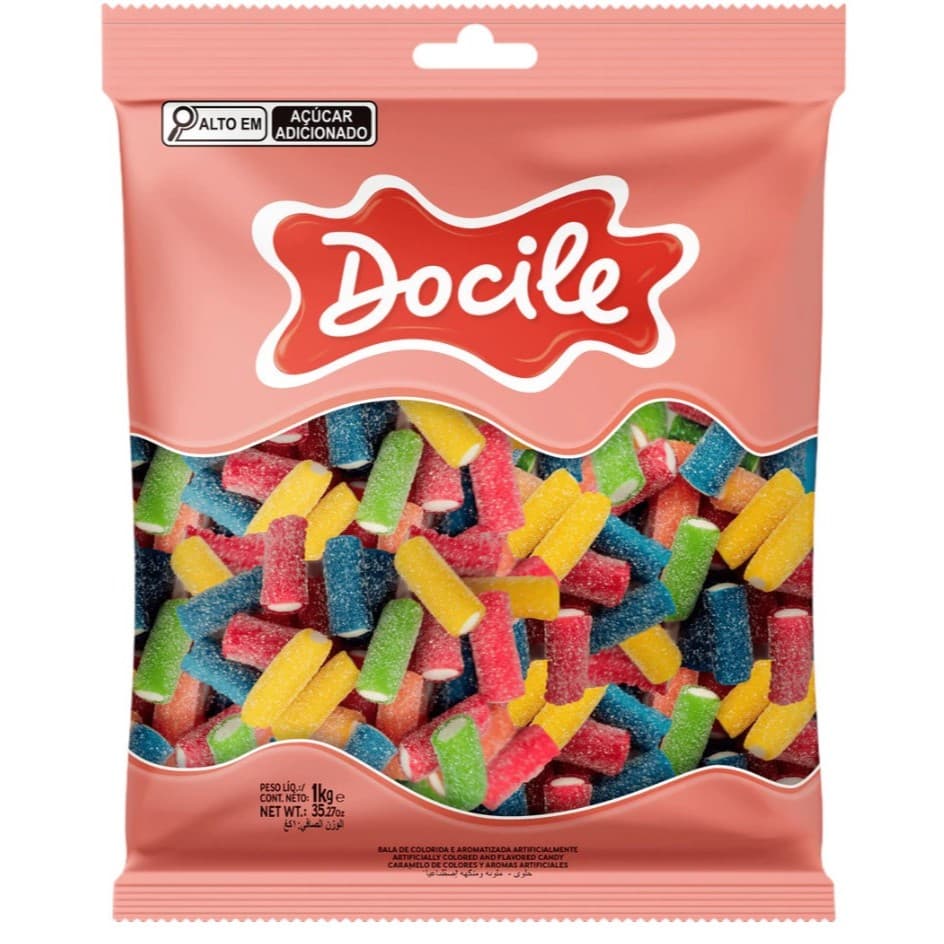 Canudinho Jumbo Bite Size Pacote 1kg - Docile
