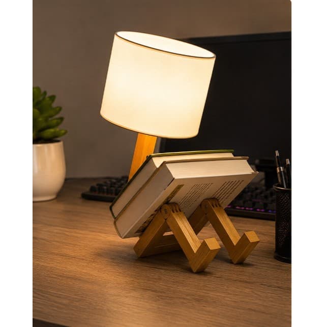 Luminária Suporte para Livros Impressa  Decorativa Criativa para Mesa Escritório e Quarto