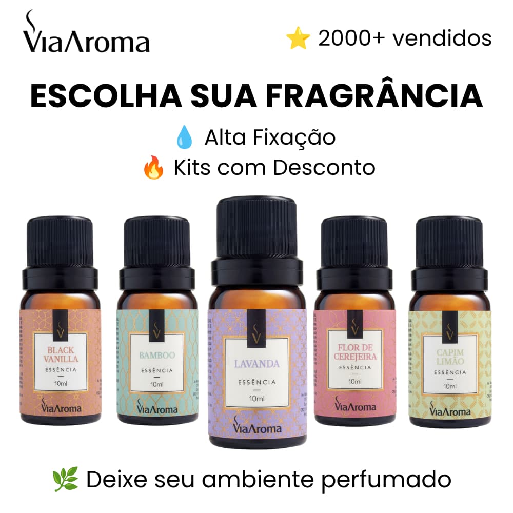 Essência Aromatizador Difusor Elétrico Via Aroma 10ml Óleo Essencial Ambiente Aroma Casa