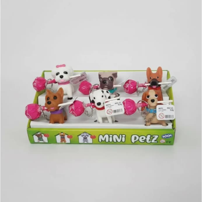 Display Mini Petz com Pirulito e Chaveiro Colecionável – 6 Uni