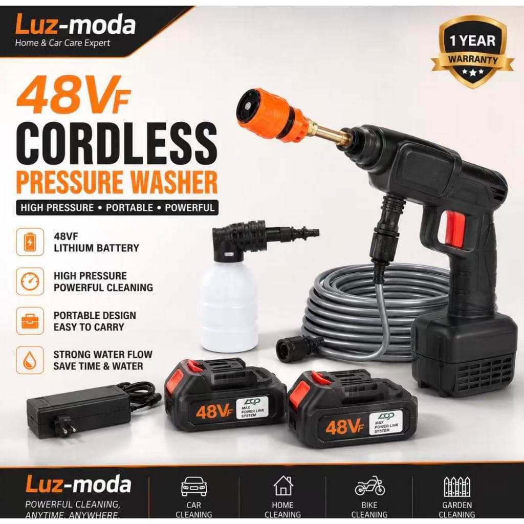Lavadora de Alta Pressão Bivolt Portátil Profissional Sem Fio Recarregável Original