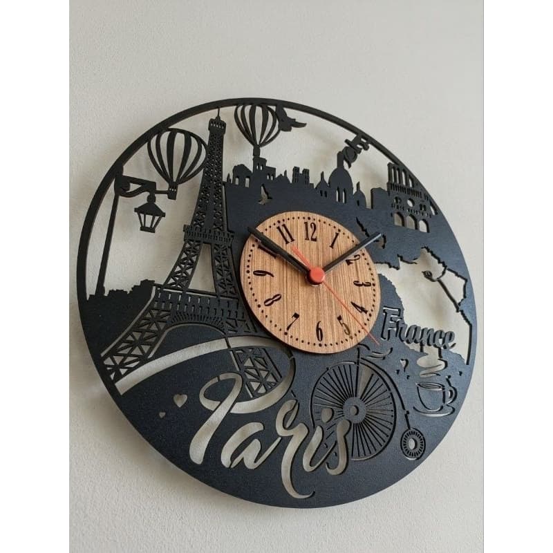 Relógio De Parede Decorativo de Leão / Paris Torre Eiffel  MDF Premium Corte a Laser