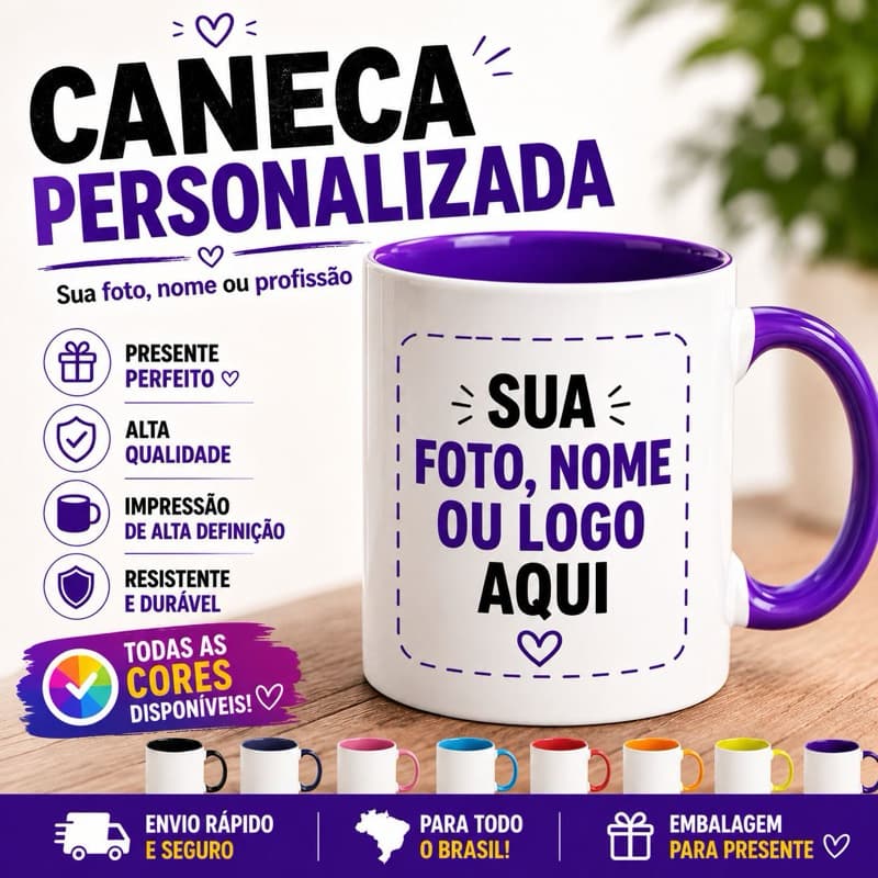 Caneca Personalizada com Foto, Nome e Profissão | Presente Exclusivo para Profissionais