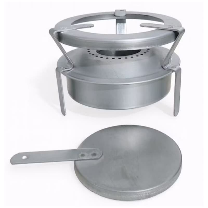fogareiro espiriteira a álcool,fogão portátil sem pintura para camping, caminhoneiros, pesca e sobrevivência.