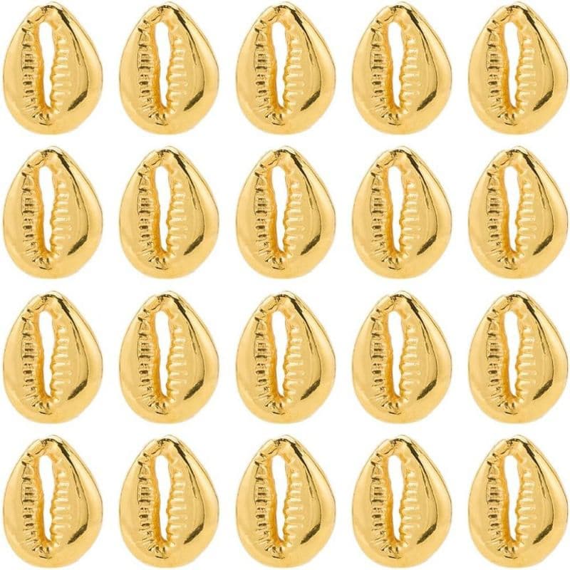 Miçanga Buzios Dourado 100 Pçs 18x12mm - Lançamento De Verão