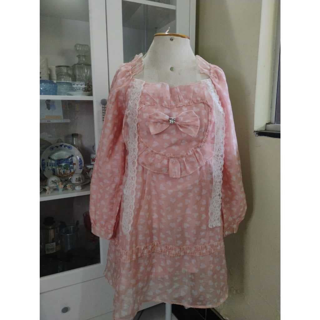 Vestido lolita coquette rosa romântico kawaii cute