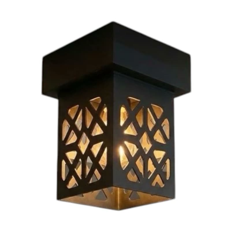 Luminaria Lustre Sobrepor Plafon E27 Geometrica