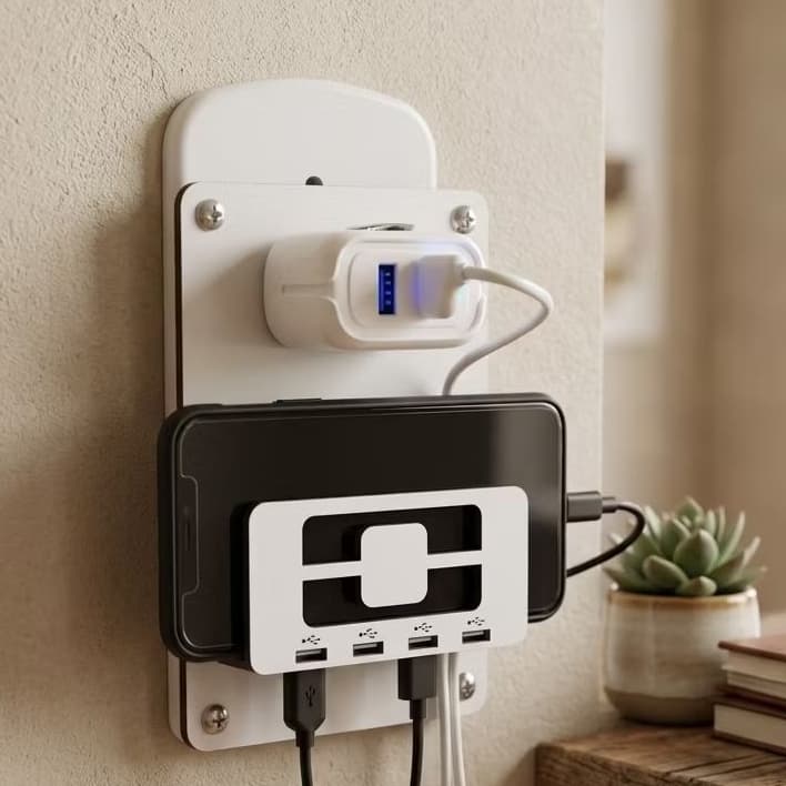 Suporte Descanso Organizador para Carregar Celular na Parede Smartphone iPhone.
