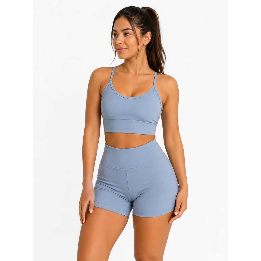 Conjunto Para Academia Top + Shorts Meia coxa