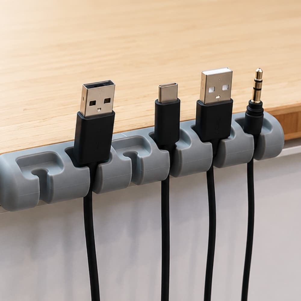 Organizador De Fios E Cabos De Mesa Autocolante Prende Cabo Carregador Usb Escritório