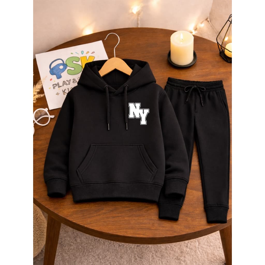 Kit Infantil Moletom + Calça NY New York 100% Algodão Premium
