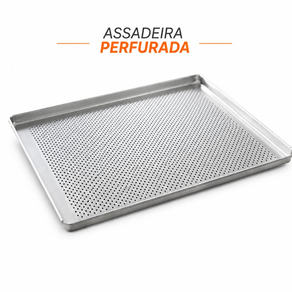 Assadeira Perfurada 35x35 Profissional e Resistente