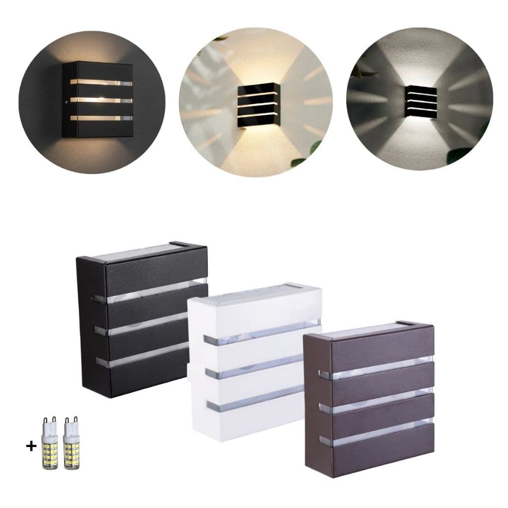Kit 3 Arandela Luminária 3 Frisos Resistente + Lâmpada LED G9 110/220V