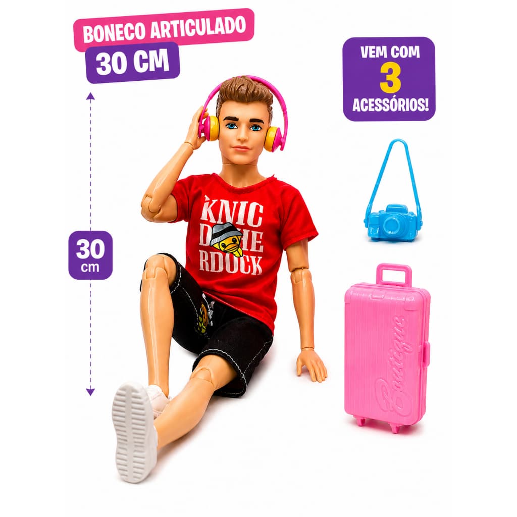 Boneco Articulado 30cm com 3 Acessórios - Sortidos