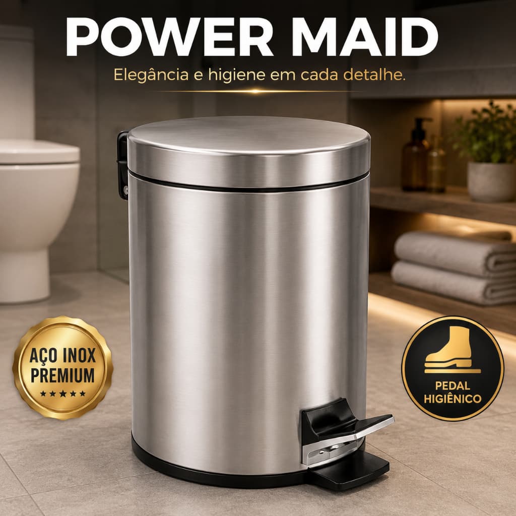 Lixeira Pedal Inox 3 Litros Cesto Removível Banheiro Cozinha