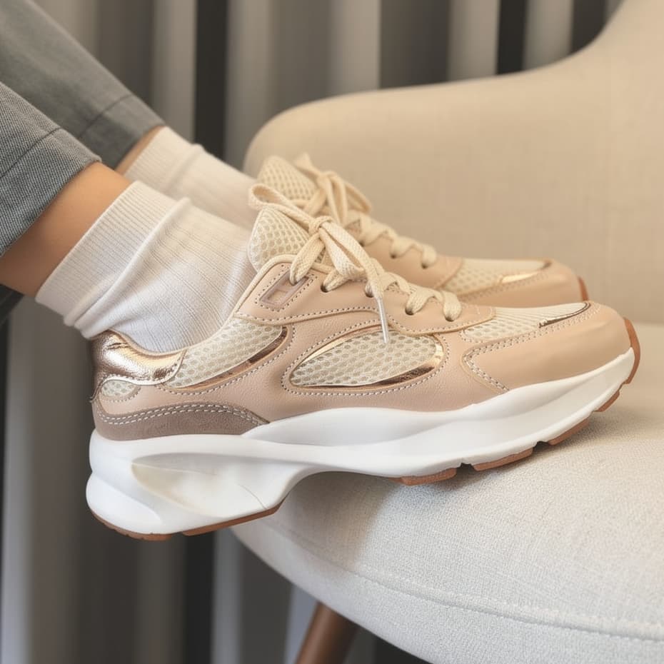 Tênis Casual Feminino Chunky Caminhada Esportivo Moderno Elegante Antiderrapante - Envio Imediato