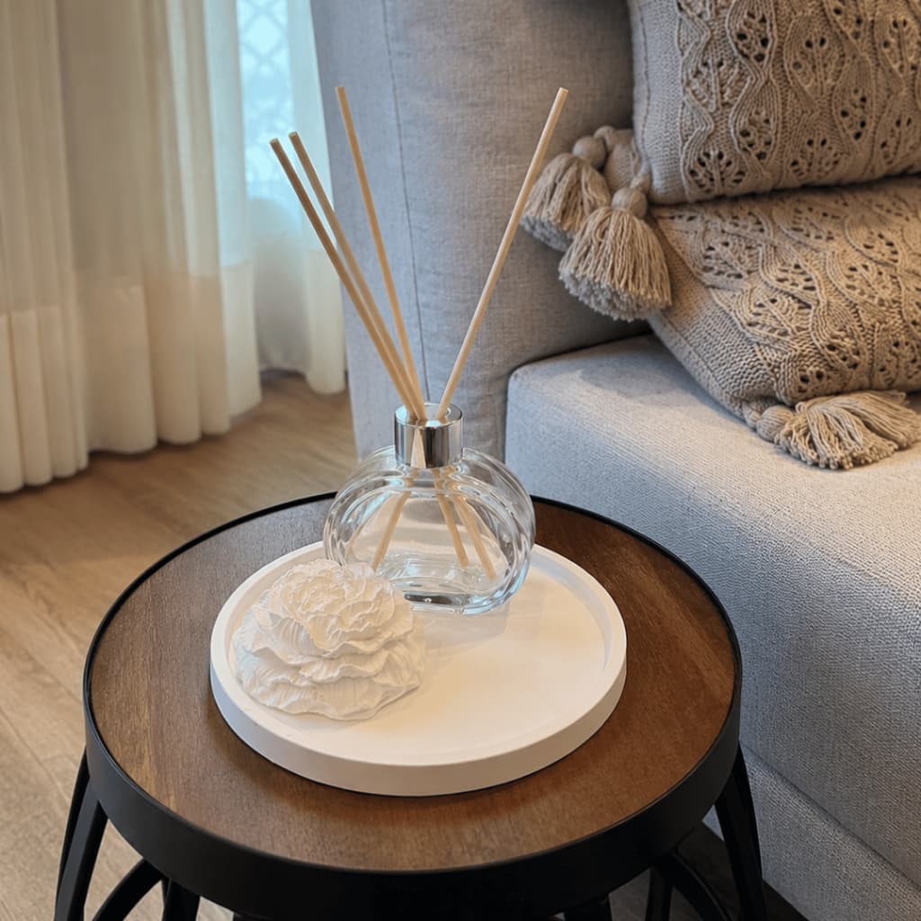 Kit Difusor de Ambiente com Bandeja e Flor Decorativa