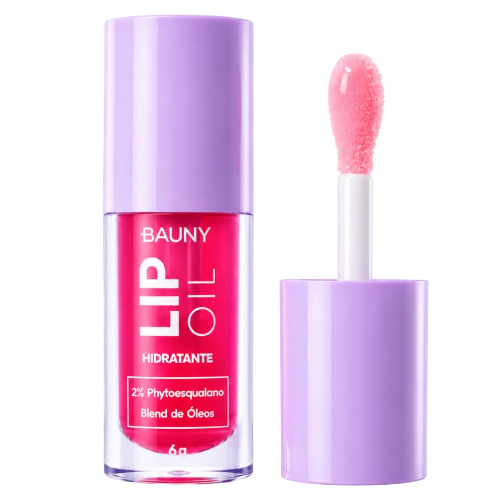 Bauny Lip Oil Hidratante Labial Realça Brilho Natural Textura Leve Cereja — Blend 7 Óleos Vegetais