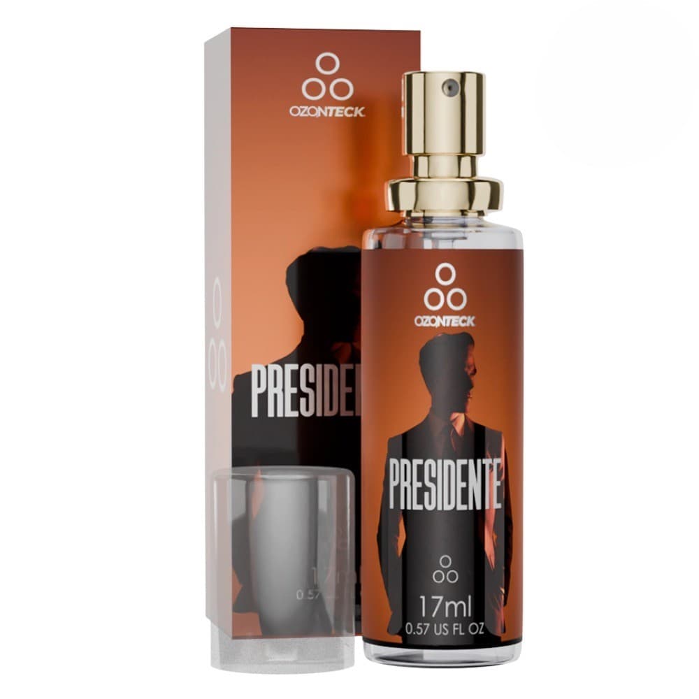 Premium Perfume Masculino Presidente Ozonteck 17ml | Original | Fixação Excelente 33% Essência | Presença Marcante