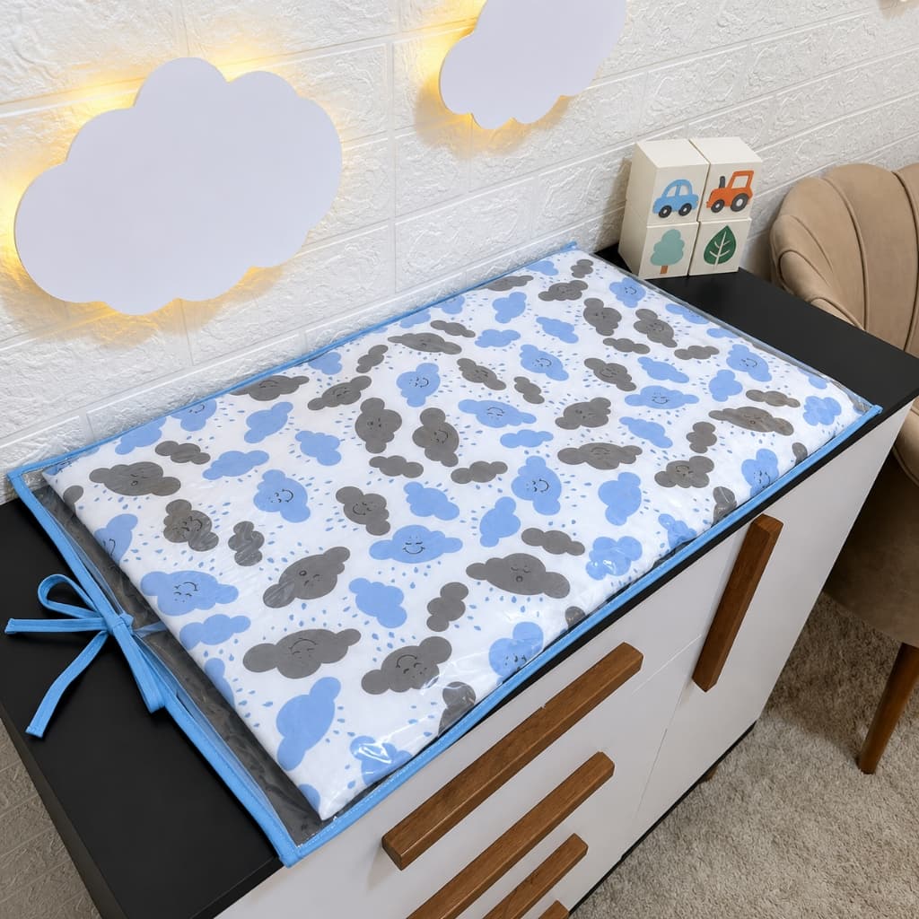 Trocador De Cômoda Para Bebê Impermeável Com Capa Plástica Lavável Laço Ajustável e Zíper