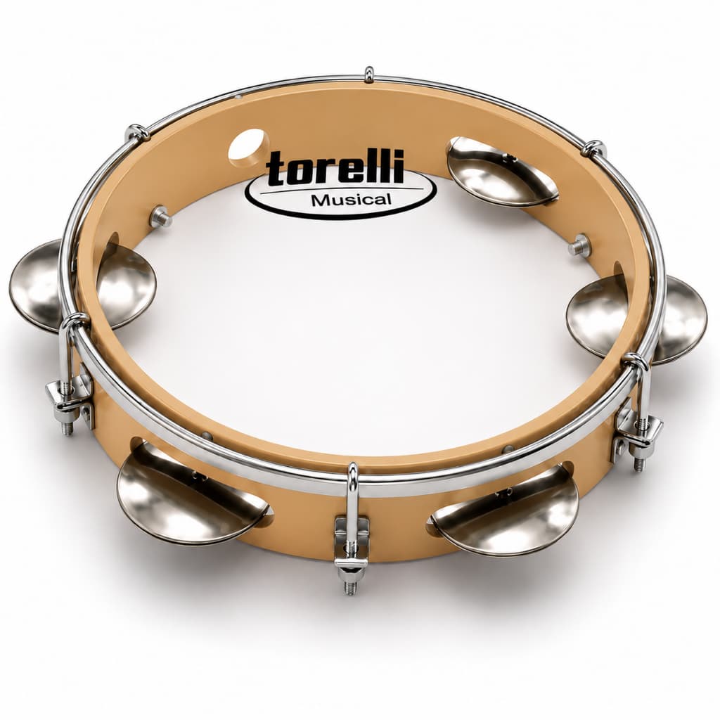 Pandeiro 8 Polegadas Natural Pele Transparente Pandeiro Injetado para Samba Pagode e Percussão TP848NT