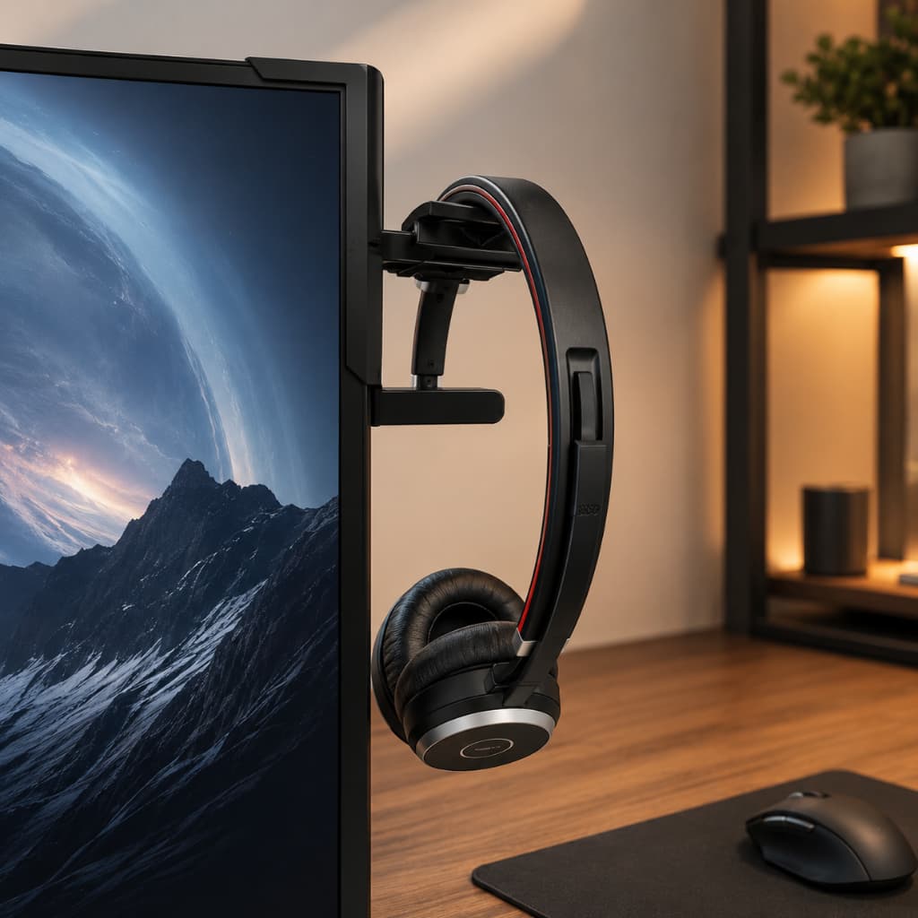 Suporte Para Fones de Ouvido no Monitor