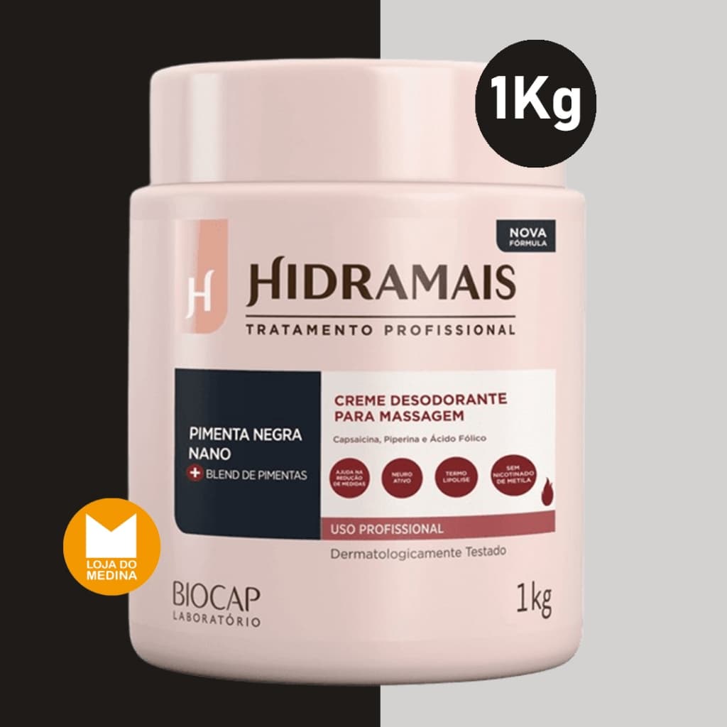 CREME MASSAGEM PIMENTA NEGRA NANO + Blend de Pimentas - HIDRAMAIS >