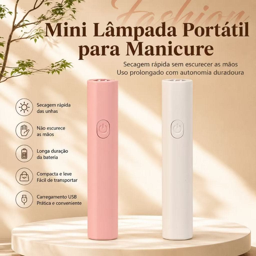 Lâmpada de Unha LED Portátil com Luz Brilhante e Confortável