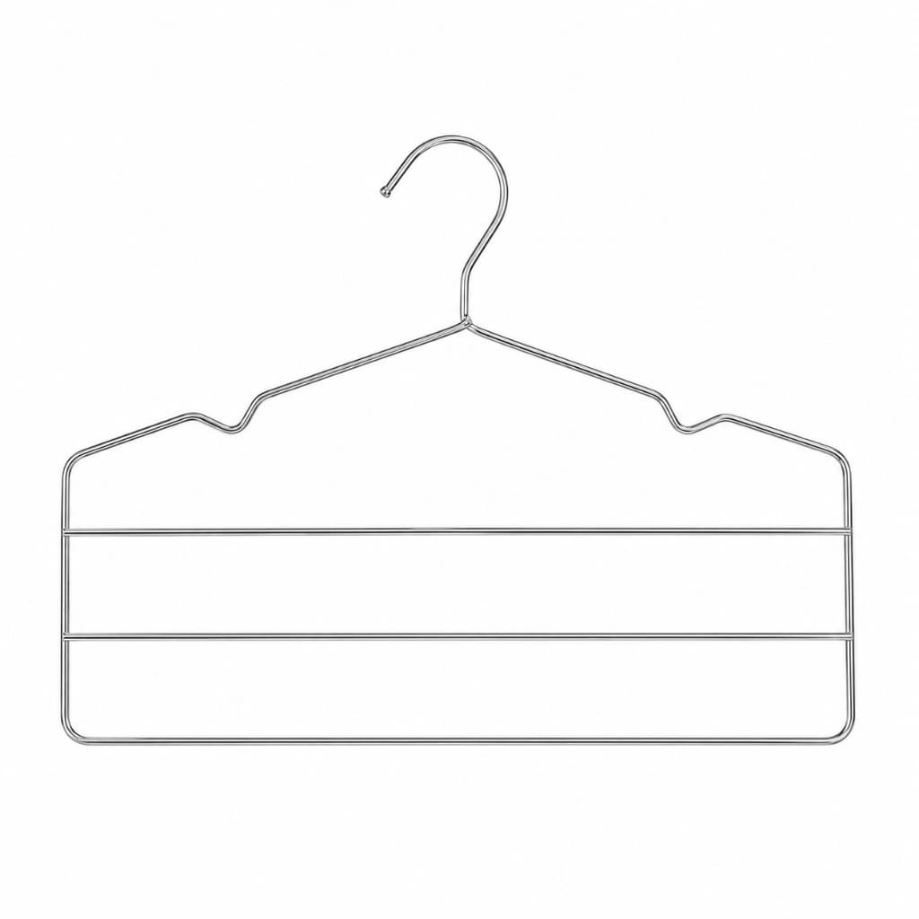 Cabide Triplo Para Calças Aço Cromado Organizador Reforçado para calças jeans e bermudas alfaiataria