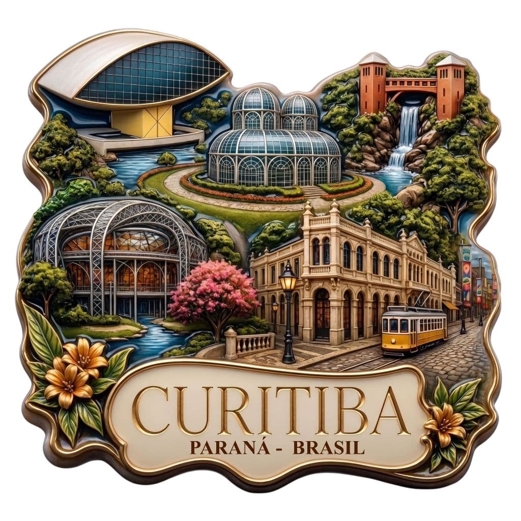 Ímã de Geladeira Curitiba Parana lembrancinha souvenir