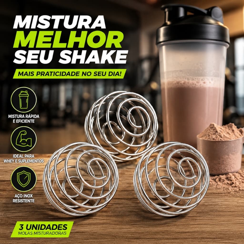 Kit 3 Molas Misturadoras Inox Para Coqueteleira Shaker