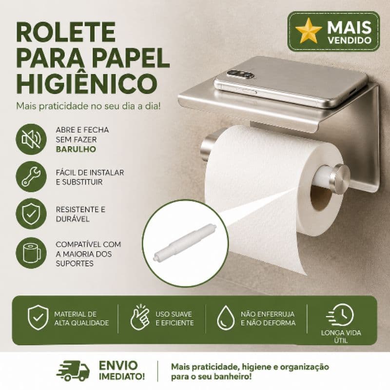 Suporte Rolete pino Universal Pressão Molas porta Papel Higiênico Ajustável PVC compativel nicho