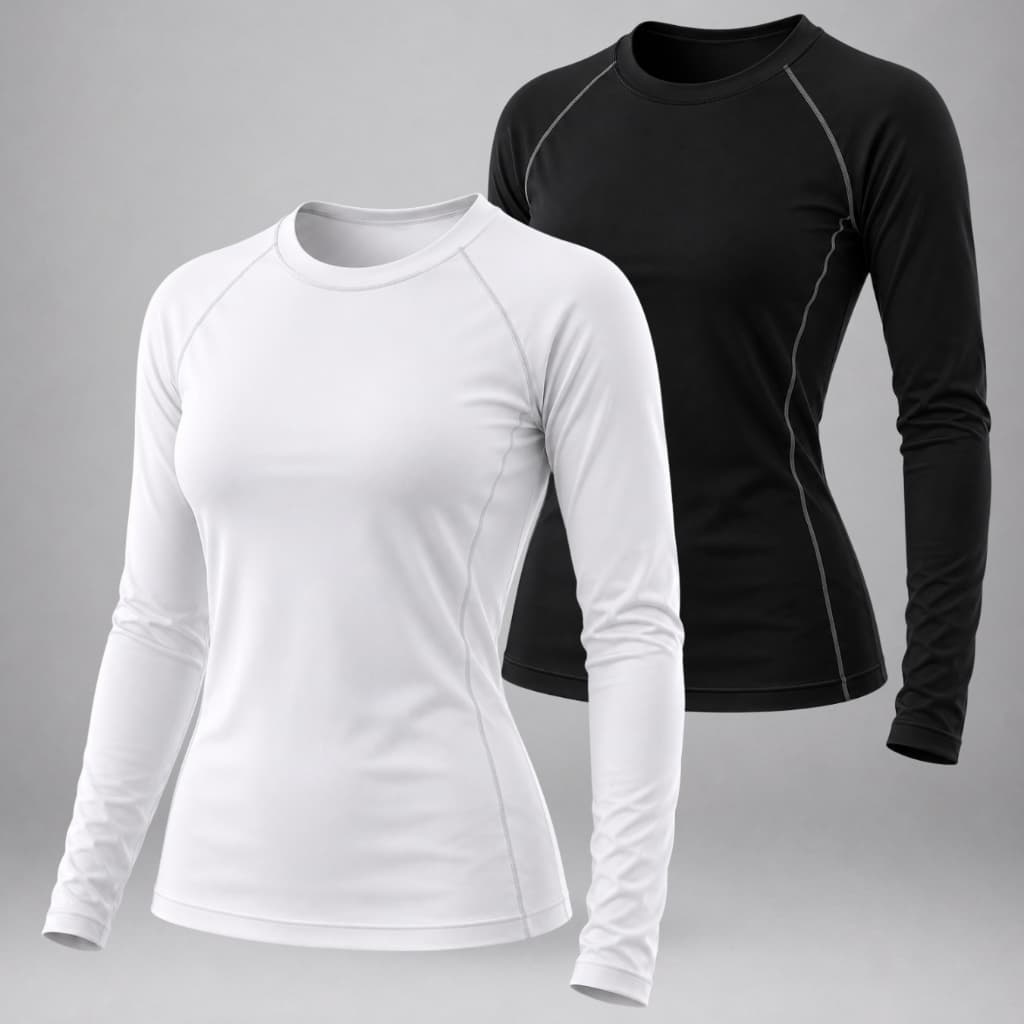 Kit 2 Camisa Térmica Feminina Manga Longa Proteção UV50+ Segunda Pele Dry Fit Academia Corrida Praia Caminhada Savancini