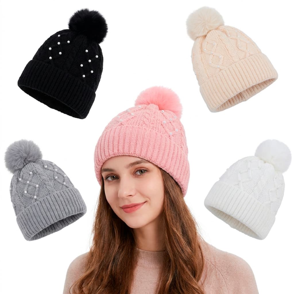Touca Feminina Pompom Pelúcia Forrada Térmica Inverno Gorro Feminino Quentinha Felpuda Macia
