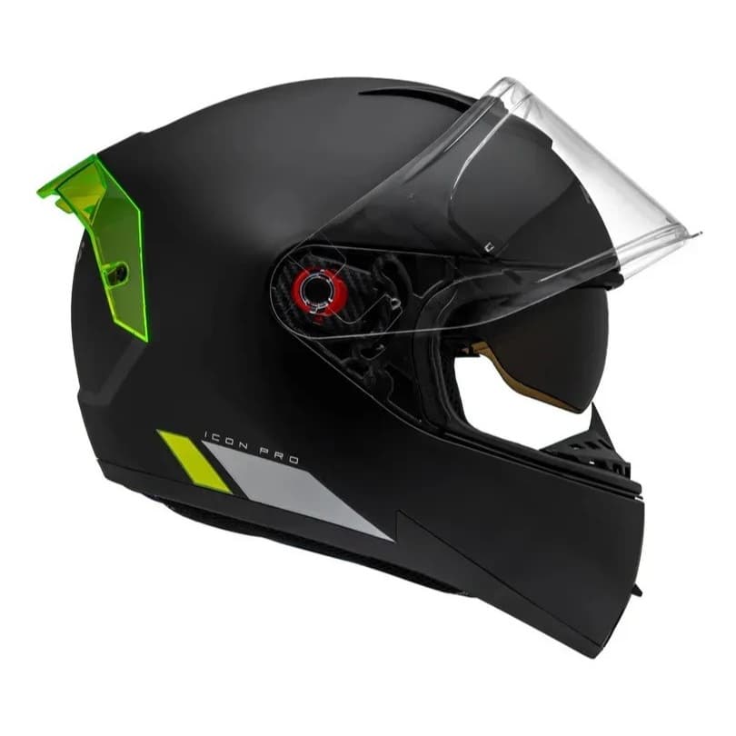 Capacete Peels Icon Pro 2nd Preto Amarelo Fosco Óculos Solar